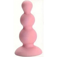 Anal Plug Ripple w/light pink Jewel, Silicone, LIGHT PINK