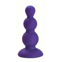 Anal Plug Ripple w/Purple Jewel, Silicone, PURPLE