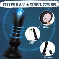 APP Compatible Anal Plug, Rechargeable, 9 Function, w/Remote Control also