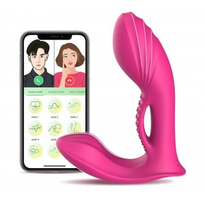 APP Compatible Wearable Panty Vibe, 18 Functions (9 Functions BOTH ends), Rechargeable. PINK