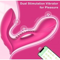 APP Compatible Wearable Panty Vibe, 18 Functions (9 Functions BOTH ends), Rechargeable. PINK