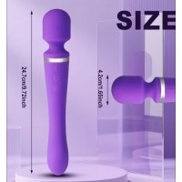 Magic Wand Massager "LODI", 20 Functions, BOTH ENDS vibrate independently, Silicone, PURPLE