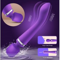 Magic Wand Massager "LODI", 20 Functions, BOTH ENDS vibrate independently, Silicone, PURPLE