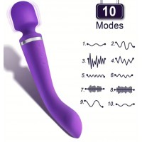 Magic Wand Massager "LODI", 20 Functions, BOTH ENDS vibrate independently, Silicone, PURPLE