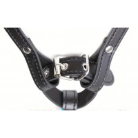 Forced Orgasm Belt, Strap-on Harness OR Men's Leather Cock Ring w/waist belt, Leather, BLACK