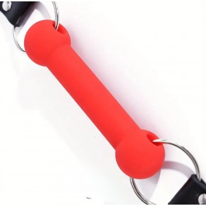 Ball Gag, Dog Bone, Adjustable, RED