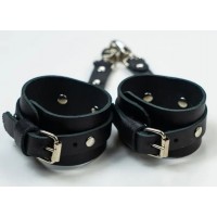 Leather Waist to Thigh Restraints w/cuffs, BLACK