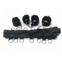 Under-the-Bed Restraints, Nylon, 2 Straps with metal rings, 4 Neoprene Cuffs Under-the-Bed Restraints, Nylon, 2 Straps with metal rings, 4 Neoprene Cuffs