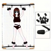 Under-the-Bed Restraints, Nylon, 2 Straps with metal rings, 4 Neoprene Cuffs Under-the-Bed Restraints, Nylon, 2 Straps with metal rings, 4 Neoprene Cuffs