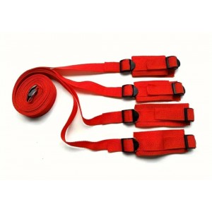 Under-the-Bed Restraints w/cuffs, Beginner's, RED