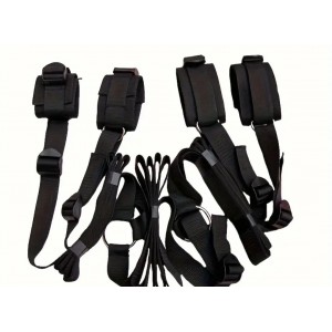 Under-the-Bed Restraints w/Cuffs, Beginner's, BLACK