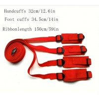 Under-the-Bed Restraints w/cuffs, Beginner's, RED