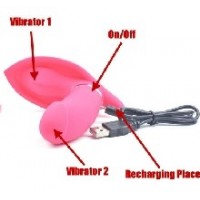 Wearable Panty Vibrator w/Remote Control, 10 Function, Rechargeable, PINK