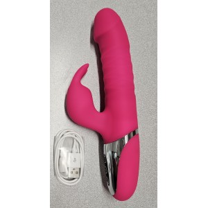 Thrusting Rabbit Vibrator 14 Function Rechargeable, PINK