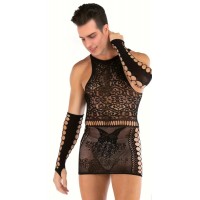 Men's Dress w/Fingerless Gloves BLACK