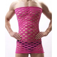 Men's Tube Dress w/large hole design, NEON PINK