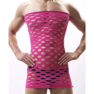 Men's Tube Dress w/large hole design, NEON PINK