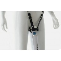 Forced Orgasm Belt, Strap-on Harness OR Men's Leather Cock Ring w/waist belt, Leather, BLACK