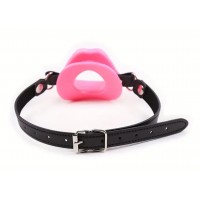 Open Mouth/Lips Ball Gag Silicone, Adjustable, PINK