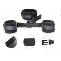 Neck to Wrist Restraint with Blindfold, BLACK