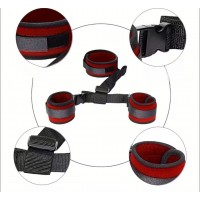 Neck to Wrist Restraint with Blindfold, RED/BLACK