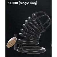 Cock Cage Metal 50mm (1.97") Ring, BLACK w/Lock