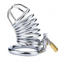 Cock Cage Metal, 50mm (1.97") Ring, SILVER w/Lock