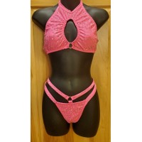 2 piece set Dancewear Hot Pink with JEWELS One Size