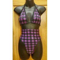 2 piece set Dancewear Purple/Black Plaid One Size