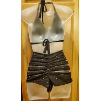 2 piece set Dancewear Black with Jewels Higher Waist One Size