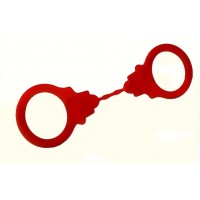 Hand Cuffs, Silicone, RED