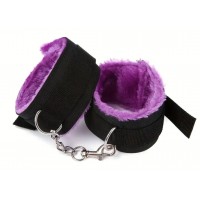 Hand Cuffs Nylon w/PURPLE Faux Fur