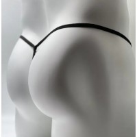 Men's G-string with opening in front, One Size, BLK