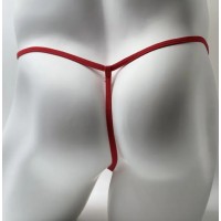 Men's G-string with opening in front, One Size, RED