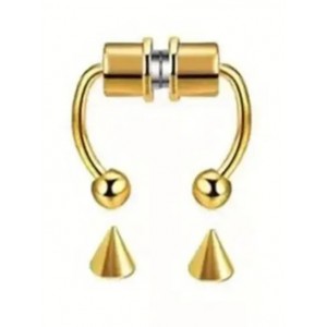 Magnetic Nipple Rings Set, w/2 interchangeable ends, GOLD