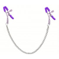 Nipple Clamps PURPLE w/Silver Chain