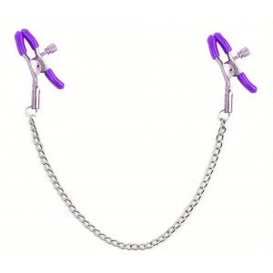 Nipple Clamps PURPLE w/Silver Chain