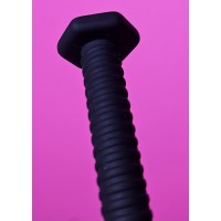 Urethral Penis Plug Silicone, Ribbed Nail, BLK