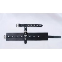 Thumb & Wrist Restraint, Leather, BLK