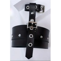 Thumb & Wrist Restraint, Leather, BLK