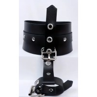 Thumb & Wrist Restraint, Leather, BLK