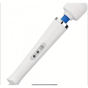 Wand Massager,10-Speed, Rechargeable, WHITE, medical grade silicone. Phthalate & Latex free.