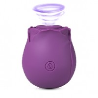 RoseBud 10 Function Clitoral Sucking Vibrating Silicone Rechargeable PURPLE